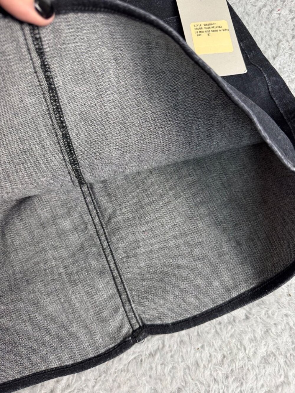 Joan Smalls X True Religion Womens 27 Mid-Rise Black Denim‎ Skirt Zipper Retro - Picture 10 of 12